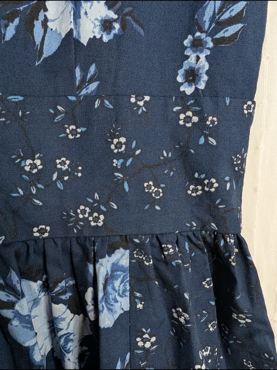 kate spade Navy Floral V-Neck Midi Dress - Picture 7 of 10